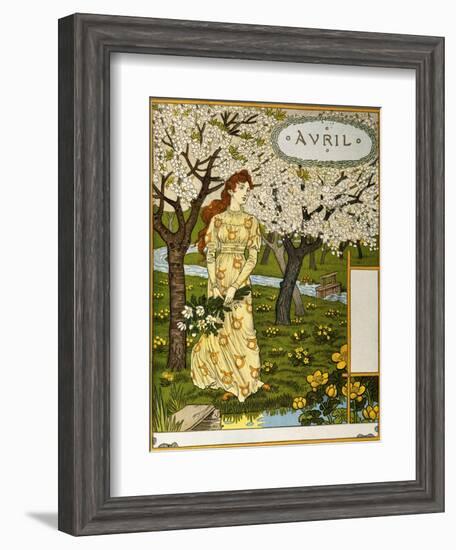 April, Illustration from the Fine Art Portofolio 'Le Mois', 1896-Eugene Grasset-Framed Giclee Print