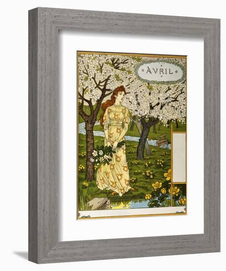 April, Illustration from the Fine Art Portofolio 'Le Mois', 1896-Eugene Grasset-Framed Giclee Print