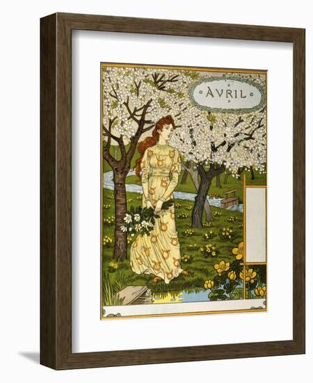 April, Illustration from the Fine Art Portofolio 'Le Mois', 1896-Eugene Grasset-Framed Giclee Print