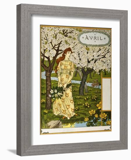 April, Illustration from the Fine Art Portofolio 'Le Mois', 1896-Eugene Grasset-Framed Giclee Print
