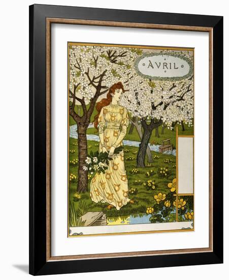 April, Illustration from the Fine Art Portofolio 'Le Mois', 1896-Eugene Grasset-Framed Giclee Print