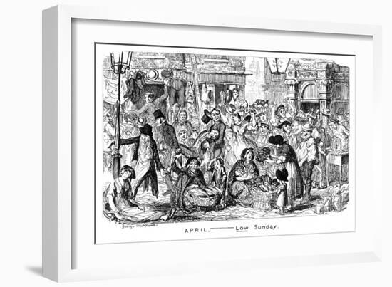 April - Low Sunday, 19th Century-George Cruikshank-Framed Giclee Print