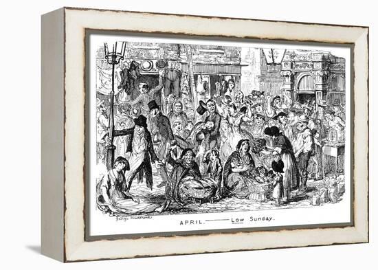 April - Low Sunday, 19th Century-George Cruikshank-Framed Premier Image Canvas