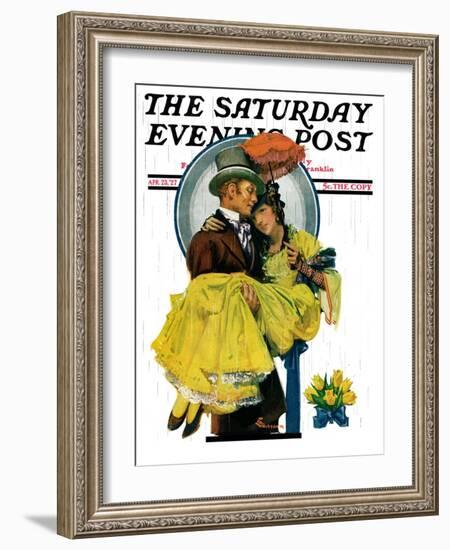 "April Shower," Saturday Evening Post Cover, April 23, 1927-Elbert Mcgran Jackson-Framed Giclee Print