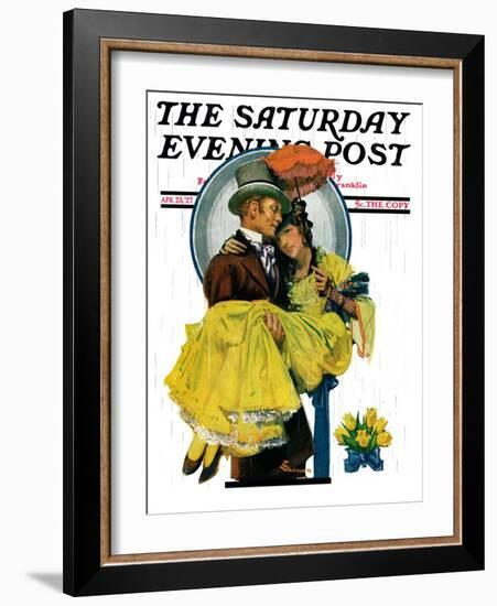 "April Shower," Saturday Evening Post Cover, April 23, 1927-Elbert Mcgran Jackson-Framed Giclee Print