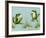 April Showers - Frogs with Grass-Peggy Harris-Framed Giclee Print