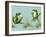 April Showers - Frogs with Grass-Peggy Harris-Framed Giclee Print