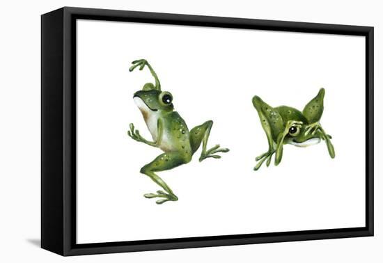 April Showers - Frogs-Peggy Harris-Framed Premier Image Canvas