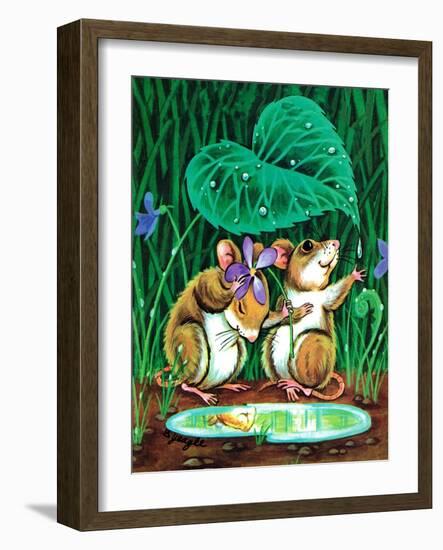 April Showers - Jack & Jill-Edith Osborn Corbett-Framed Giclee Print