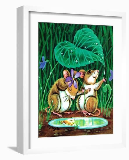 April Showers - Jack & Jill-Edith Osborn Corbett-Framed Giclee Print