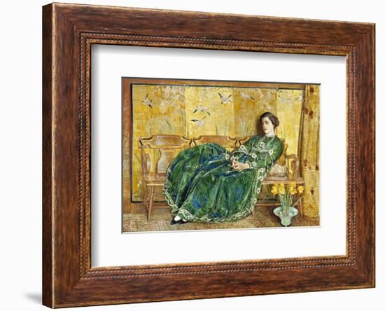 April (The Green Gown), 1920-Childe Hassam-Framed Art Print