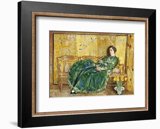 April (The Green Gown), 1920-Childe Hassam-Framed Art Print