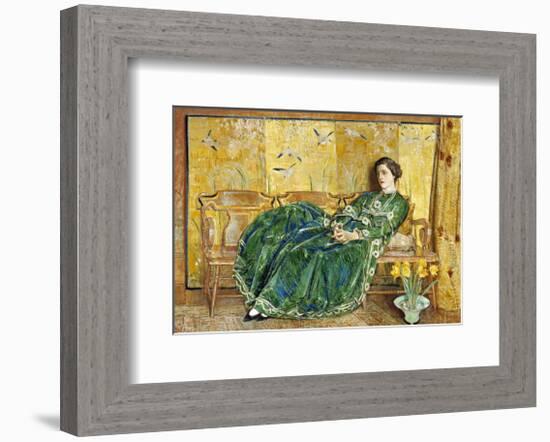 April (The Green Gown), 1920-Childe Hassam-Framed Art Print