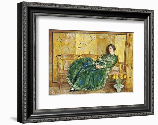 April (The Green Gown), 1920-Childe Hassam-Framed Art Print