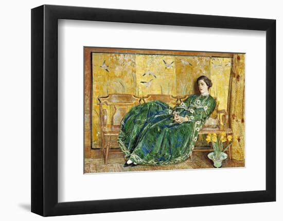 April (The Green Gown), 1920-Childe Hassam-Framed Art Print