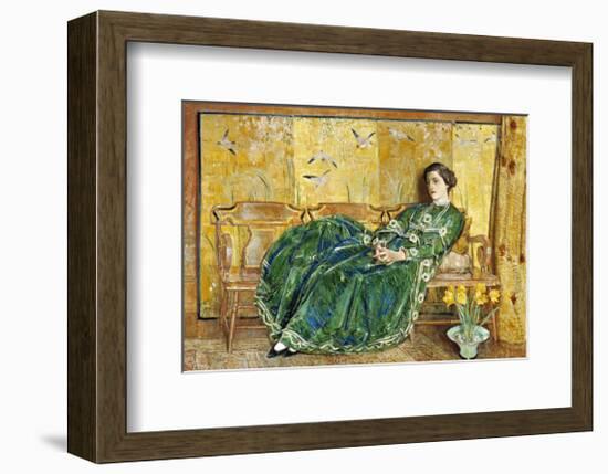 April (The Green Gown), 1920-Childe Hassam-Framed Art Print