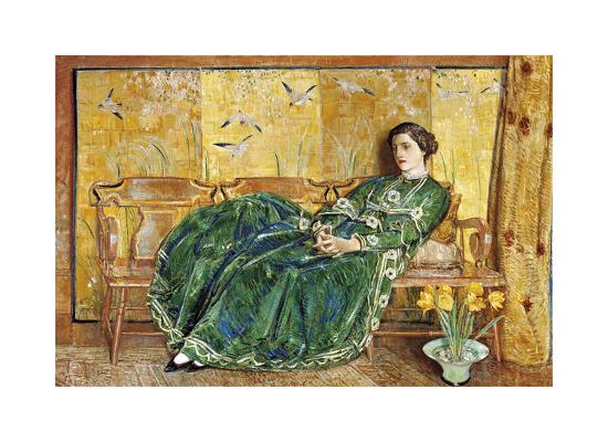April The Green Gown Premium Giclee Print Frederick Childe Hassam Art Com