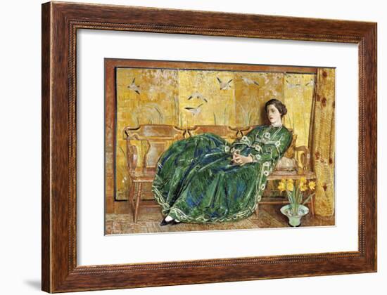 April: The Green Gown-Frederick Childe Hassam-Framed Premium Giclee Print