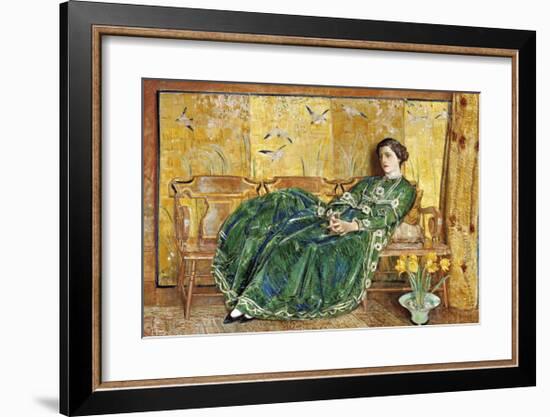 April: The Green Gown-Frederick Childe Hassam-Framed Premium Giclee Print