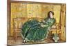 April: The Green Gown-Frederick Childe Hassam-Mounted Premium Giclee Print