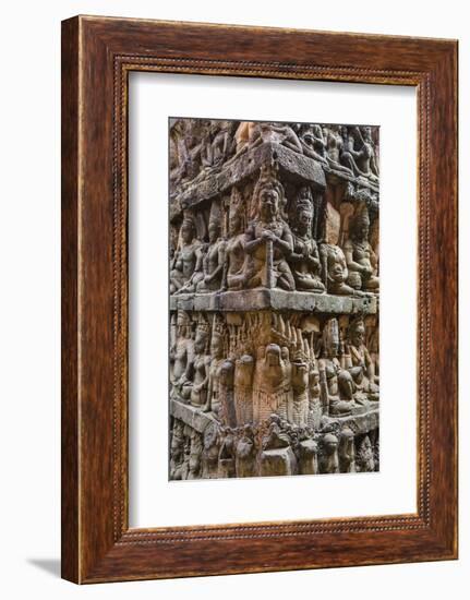 Apsara Carvings in the Leper King Terrace in Angkor Thom, Angkor, Cambodia-Michael Nolan-Framed Photographic Print