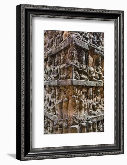 Apsara Carvings in the Leper King Terrace in Angkor Thom, Angkor, Cambodia-Michael Nolan-Framed Photographic Print