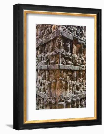 Apsara Carvings in the Leper King Terrace in Angkor Thom, Angkor, Cambodia-Michael Nolan-Framed Photographic Print