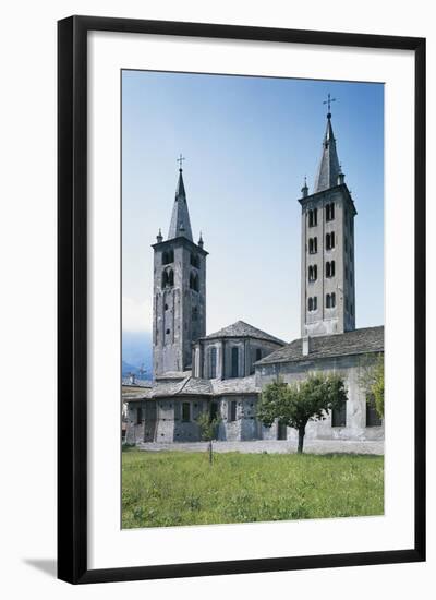 Apse and Bell Towers of the Cathedral of Aosta, Italy-null-Framed Giclee Print