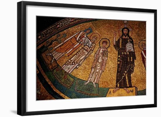 Apse Mosaic with Christ, Saints and Pope Gregory IV-null-Framed Giclee Print