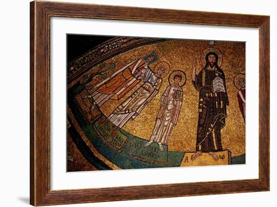 Apse Mosaic with Christ, Saints and Pope Gregory IV-null-Framed Giclee Print