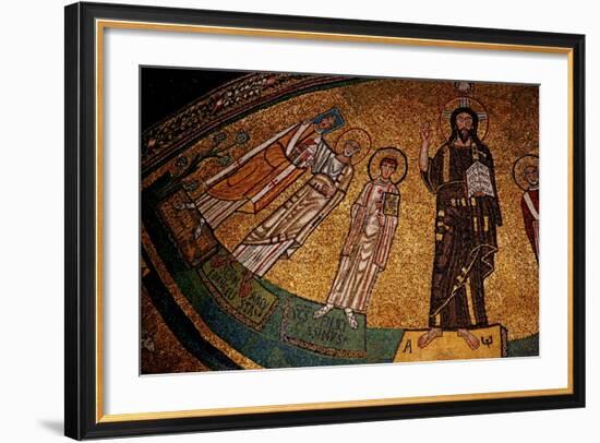 Apse Mosaic with Christ, Saints and Pope Gregory IV-null-Framed Giclee Print