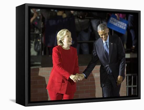 APTOPIX Campaign 2016 Obama Clinton-Pablo Martinez Monsivais-Framed Premier Image Canvas