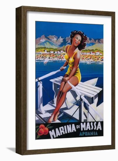 Apuania, Italy - Massa Marina Travel Poster-Lantern Press-Framed Art Print