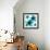 Aqua Blooms II-Hannah Carlson-Framed Art Print displayed on a wall