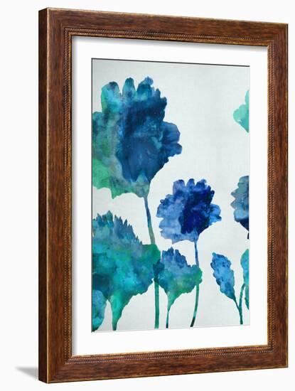 Aqua Blossom Triptych I-Vanessa Austin-Framed Art Print