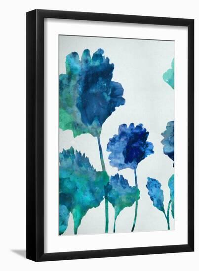 Aqua Blossom Triptych I-Vanessa Austin-Framed Art Print