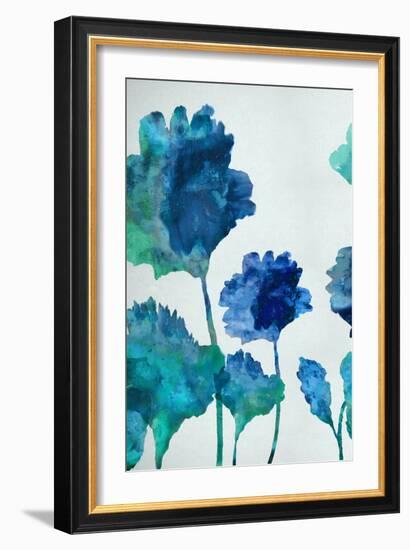 Aqua Blossom Triptych I-Vanessa Austin-Framed Art Print