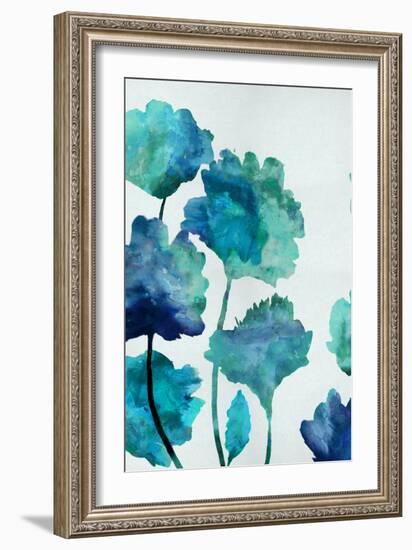 Aqua Blossom Triptych II-Vanessa Austin-Framed Art Print