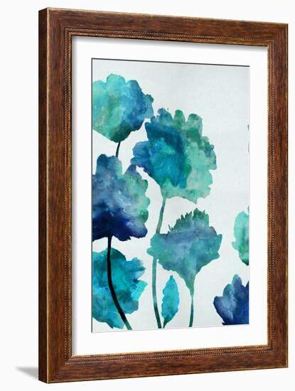 Aqua Blossom Triptych II-Vanessa Austin-Framed Art Print