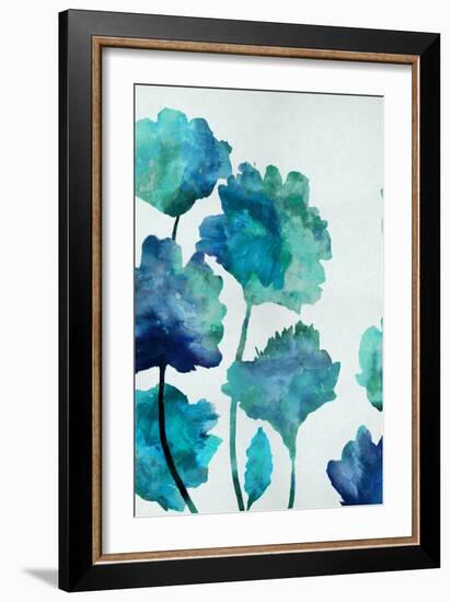 Aqua Blossom Triptych II-Vanessa Austin-Framed Art Print