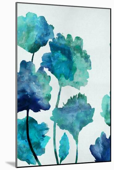 Aqua Blossom Triptych II-Vanessa Austin-Mounted Art Print