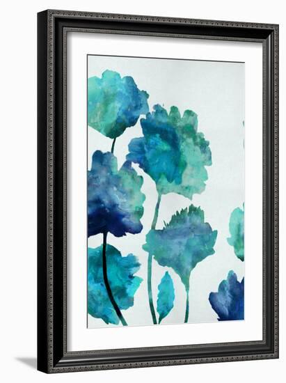 Aqua Blossom Triptych II-Vanessa Austin-Framed Art Print