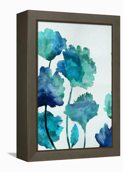 Aqua Blossom Triptych II-Vanessa Austin-Framed Stretched Canvas