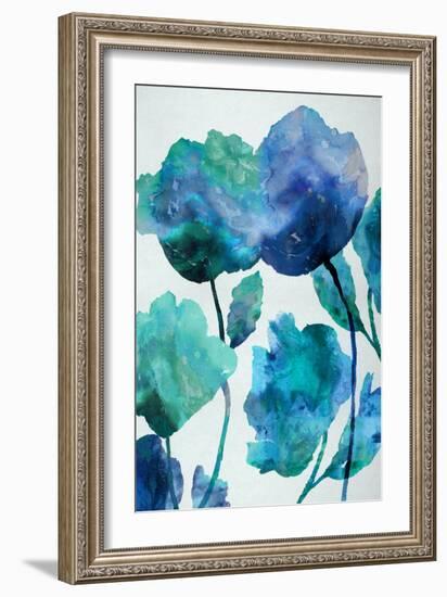 Aqua Blossom Triptych III-Vanessa Austin-Framed Art Print