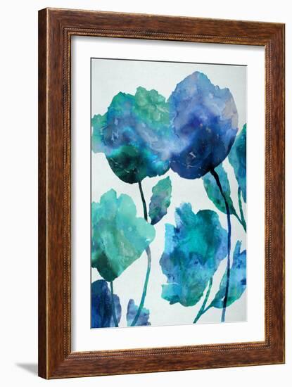 Aqua Blossom Triptych III-Vanessa Austin-Framed Art Print