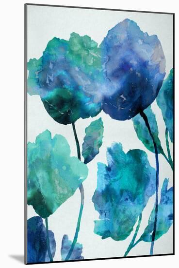 Aqua Blossom Triptych III-Vanessa Austin-Mounted Art Print