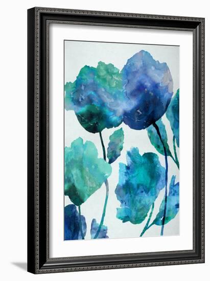 Aqua Blossom Triptych III-Vanessa Austin-Framed Art Print