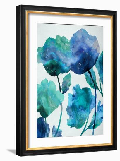 Aqua Blossom Triptych III-Vanessa Austin-Framed Art Print