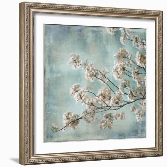 Aqua Blossoms I-John Seba-Framed Art Print