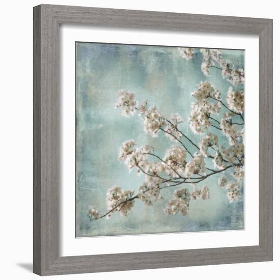 Aqua Blossoms I-John Seba-Framed Art Print